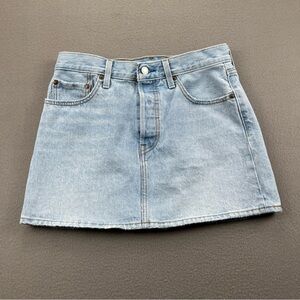 Levi’s Icon Denim Skirt Women's Size 27 Light Wash Button Fly 100% Cotton